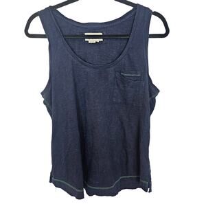 Anthropologie Tank Top Scoop Neck Tank Top Sleeveless Top Women M Navy Blue